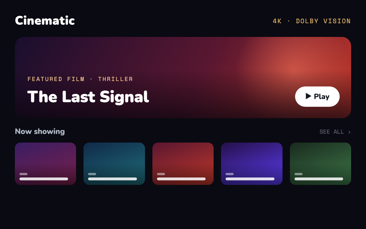 Cinematic — film streaming app key art