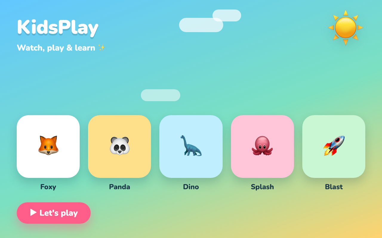 KidsPlay — kids streaming and games app key art