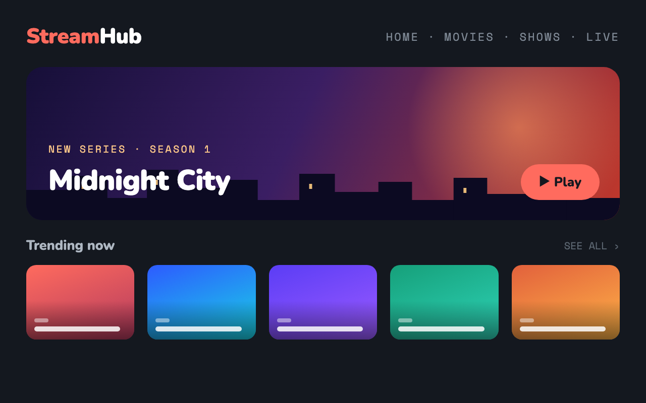 StreamHub TV — streaming app key art